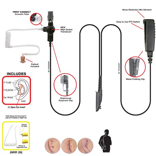 Pryme SPM-2300-M11 Surveillance Style, Lapel Mic Kit